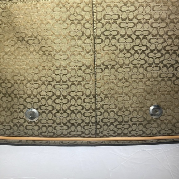 Coach F77004 Khaki Signature Messenger Crossbody Briefcase Laptop Bag - Picture 7 of 9